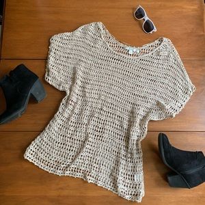 3/$20 Lauren Conrad Tan Crochet Top Size XL